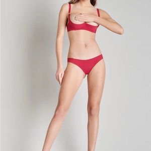 Maison Close Tapage Nocturne 1/4 Quarter Cup Ouvert Open Bra Red Medium